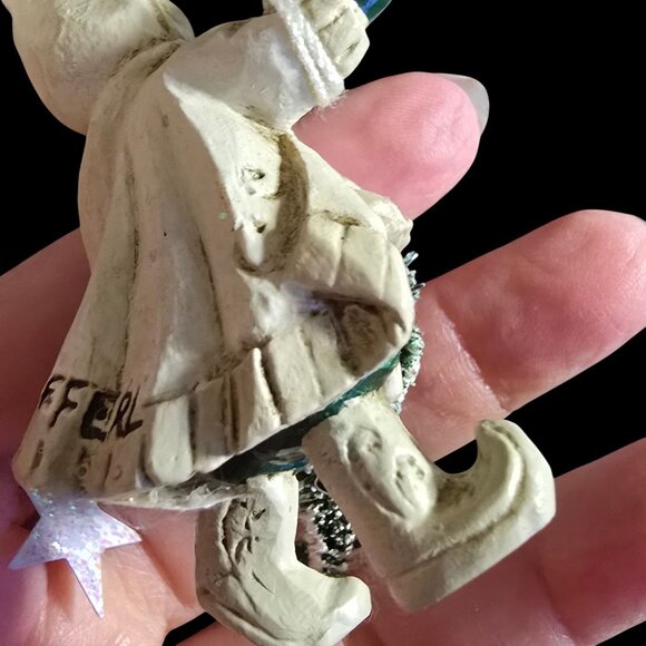 NWT Pam Schifferl White Winter Santa Ornament Tree Stars Handcrafted by Midwest - Picture 5 of 12